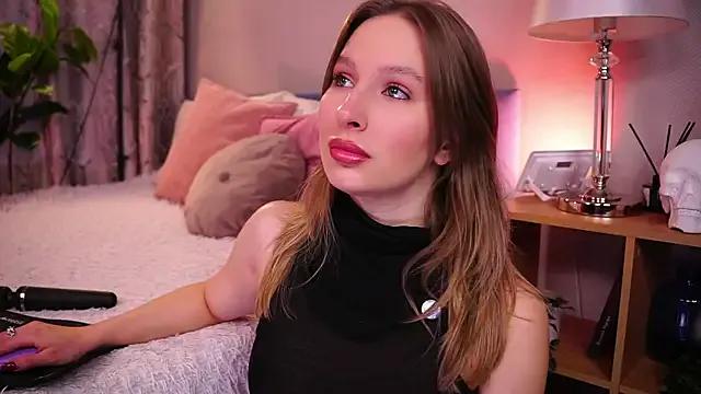 StripChat AnnLevine is Freechat AnnLevine — Lick plumpy  lips closeup, saliva play